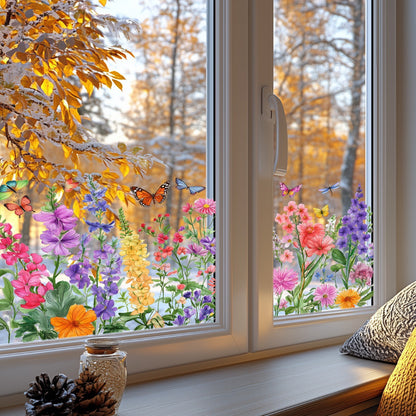 💐Colorful Floral Bouquet Window Sticker🖼️(Cut to size freely)